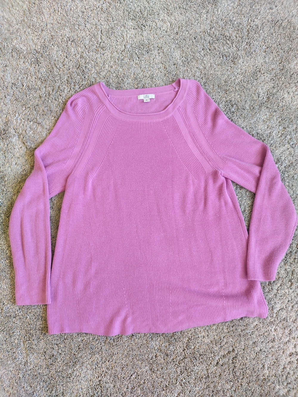 croft & barrow Light Purple Ribbed Crewneck Sweater